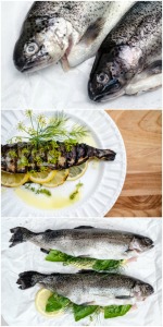 Grilled trout with olive oil
