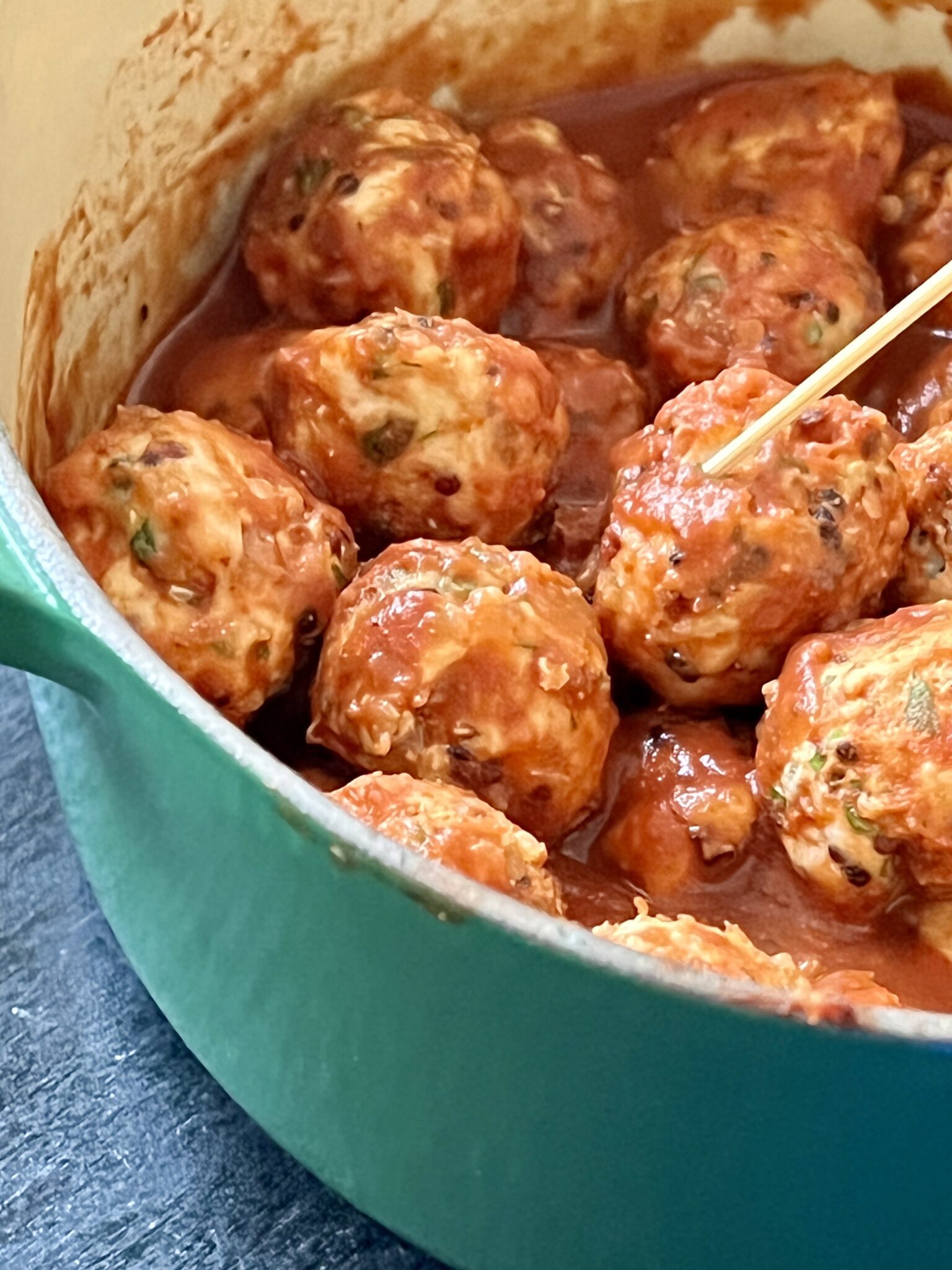 Good and Good for you Turkey Quinoa Meatball healthy recipe on virginiawillis.com