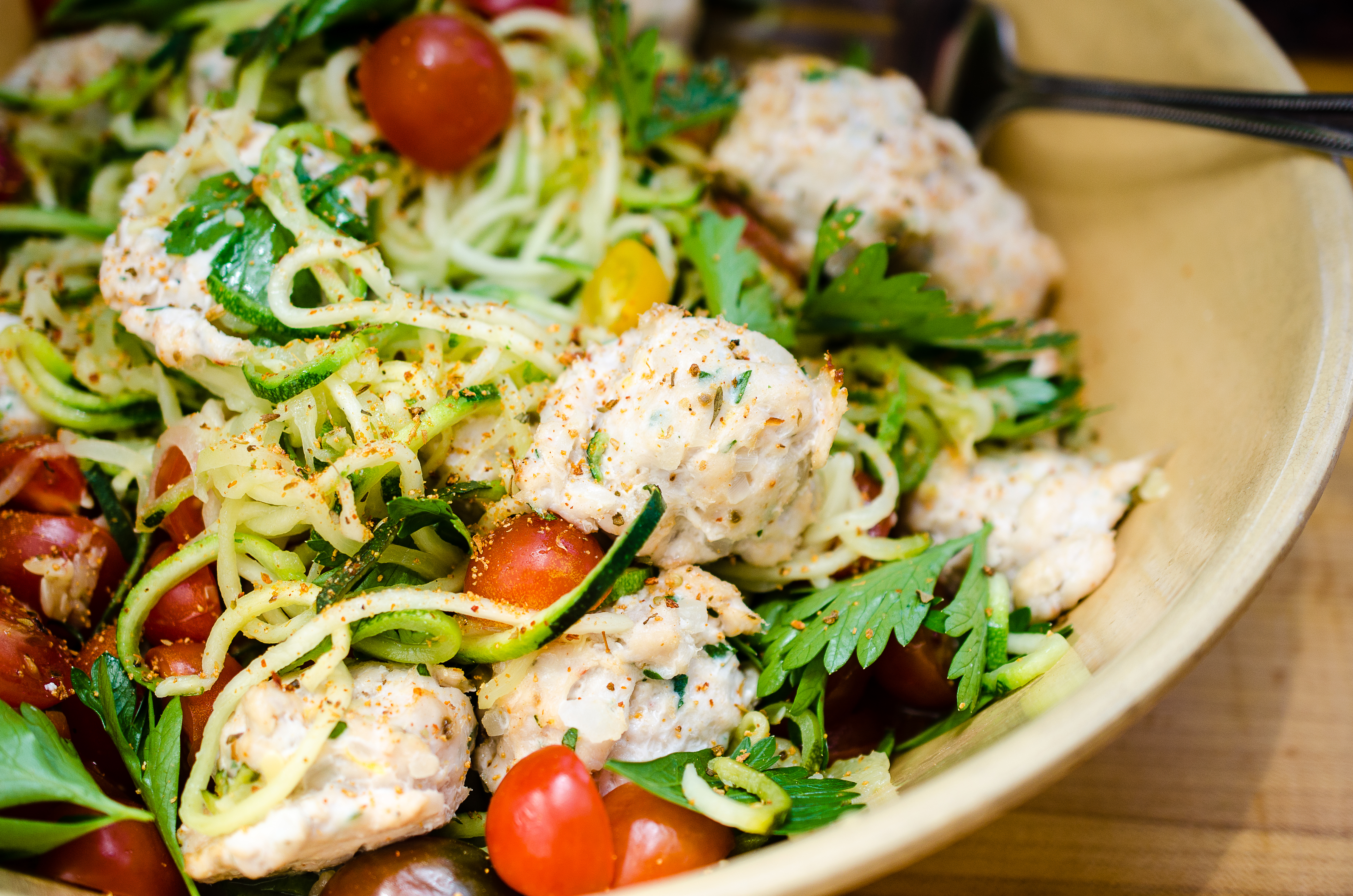Turkey Meatballs with Zoodles 