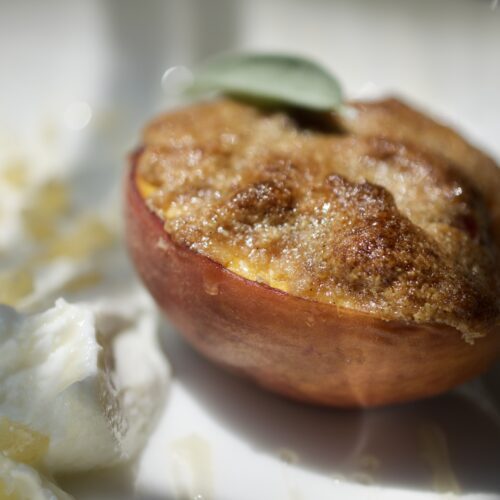 Almond Crusted Baked Peaches - Virginia Willis