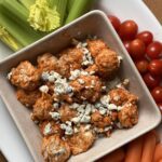 Heathy recipe for Buffalo Turkey Meatballs on virginiawillis.com