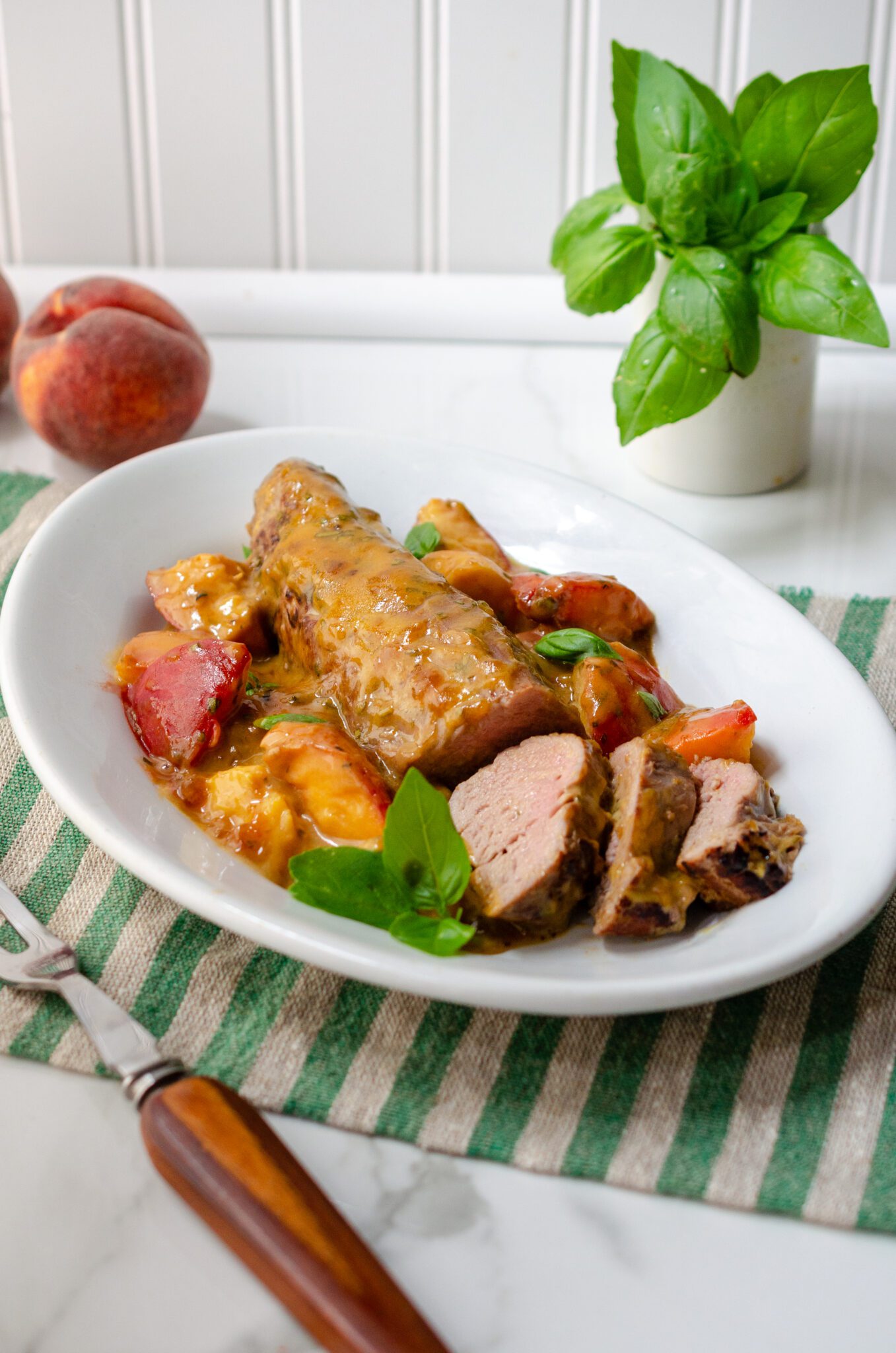 Peach Dijon Crusted Pork Tenderloin